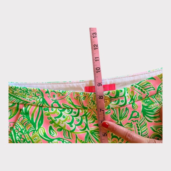LILY PULITZER Darci Knit Scalloped Hem Shorts Pink/Green Size 0 - Picture 7 of 12